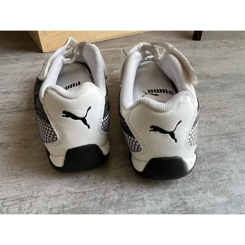 PUMA Boys Girls Little Kids White Black Easy Slip On Casual Shoes Sneakers 13